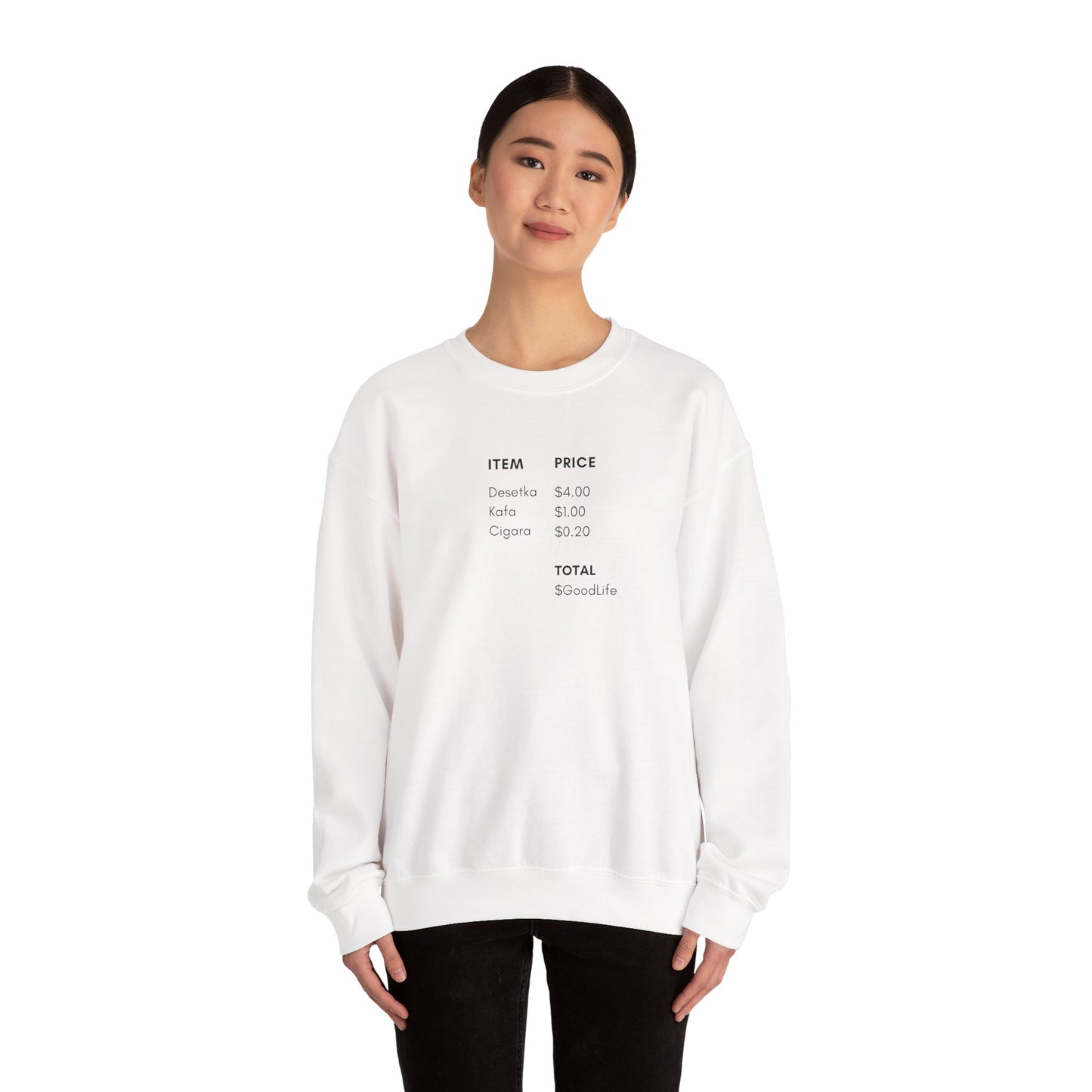 Bosanski Café Price List Crewneck Sweatshirt