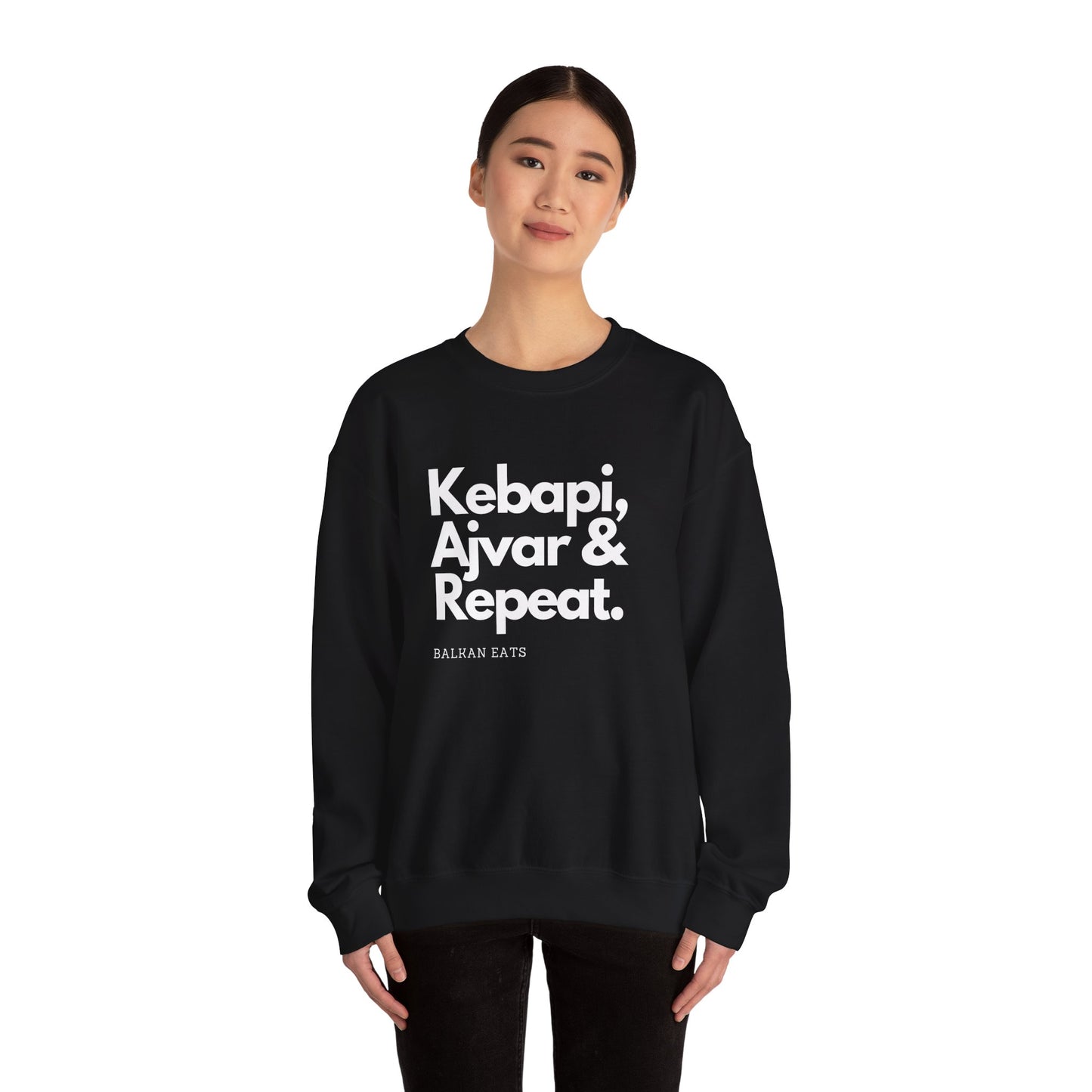 Kebapi, Ajvar & Repeat Sweatshirt - Unisex Cozy Crewneck for Food Lovers