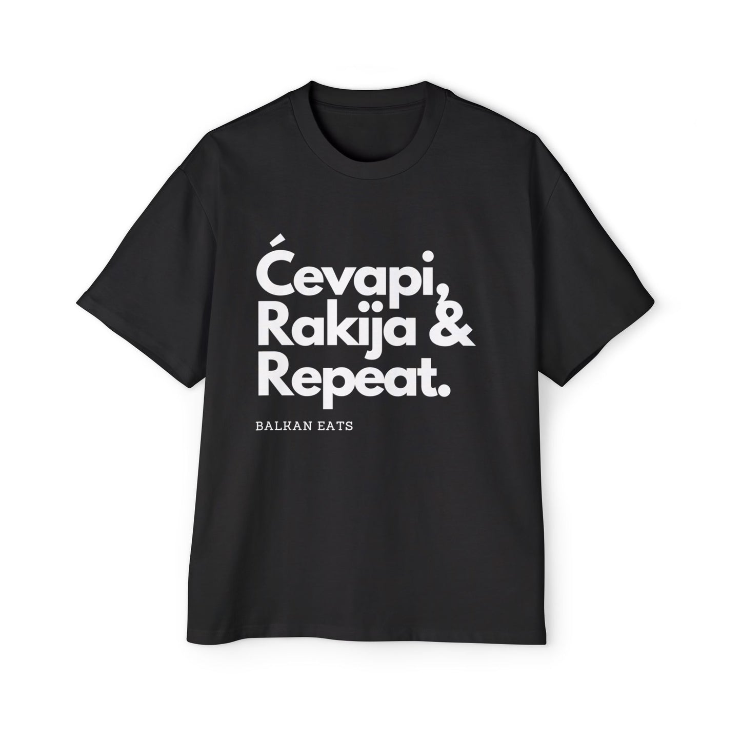 CEVAPI, RAKIJA AND REPEAT Oversized Tee, Casual Men's Shirt,