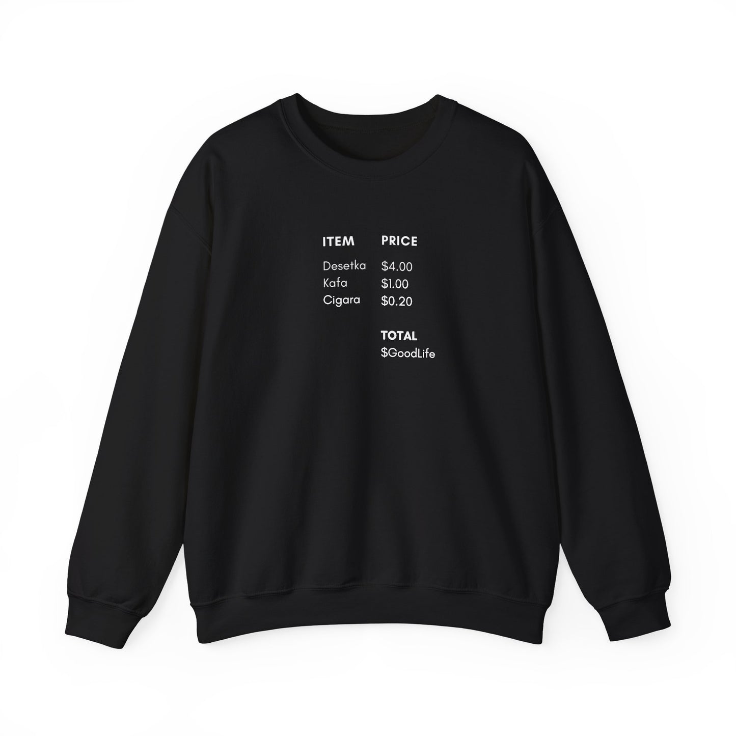 Bosanski Café Price List Crewneck Sweatshirt