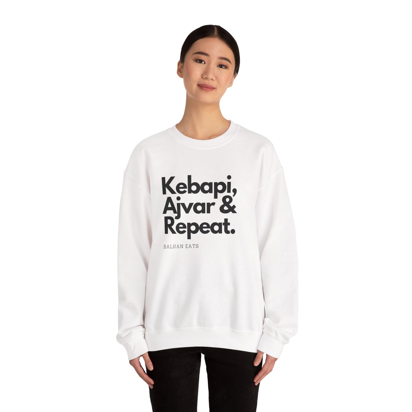 Kebapi, Ajvar & Repeat Sweatshirt - Unisex Cozy Crewneck for Food Lovers