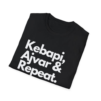 Kebapi, Ajvar & Repeat Unisex Softstyle T-Shirt - Perfect for Food Lovers