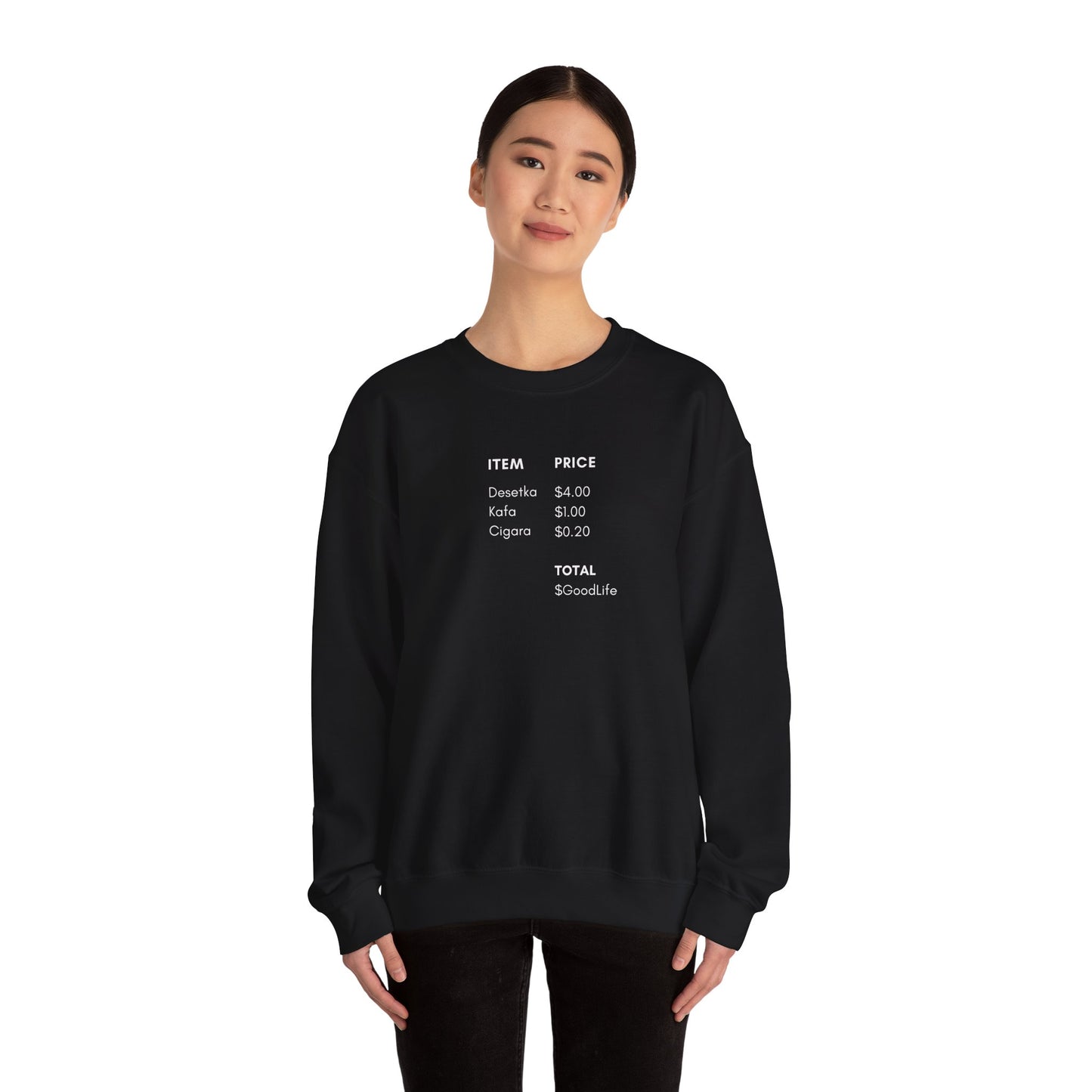 Bosanski Café Price List Crewneck Sweatshirt