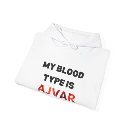 My Blood Type Is AJVAR Hoodie - Unisex Heavy Blend Sweatshirt for Food Lovers