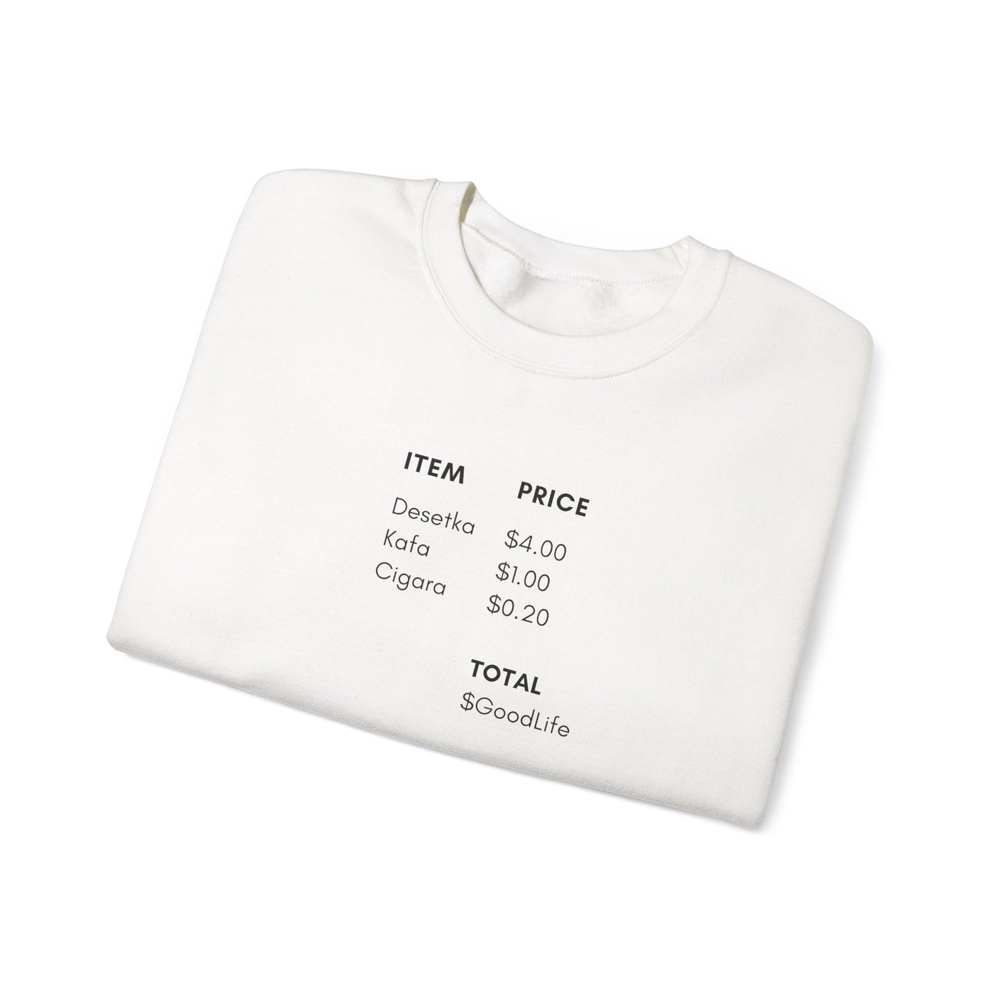 Bosanski Café Price List Crewneck Sweatshirt